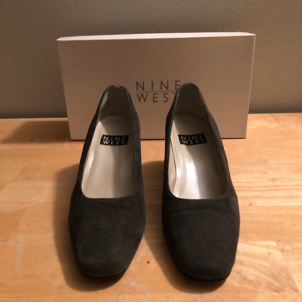 Nine West grey suede heels